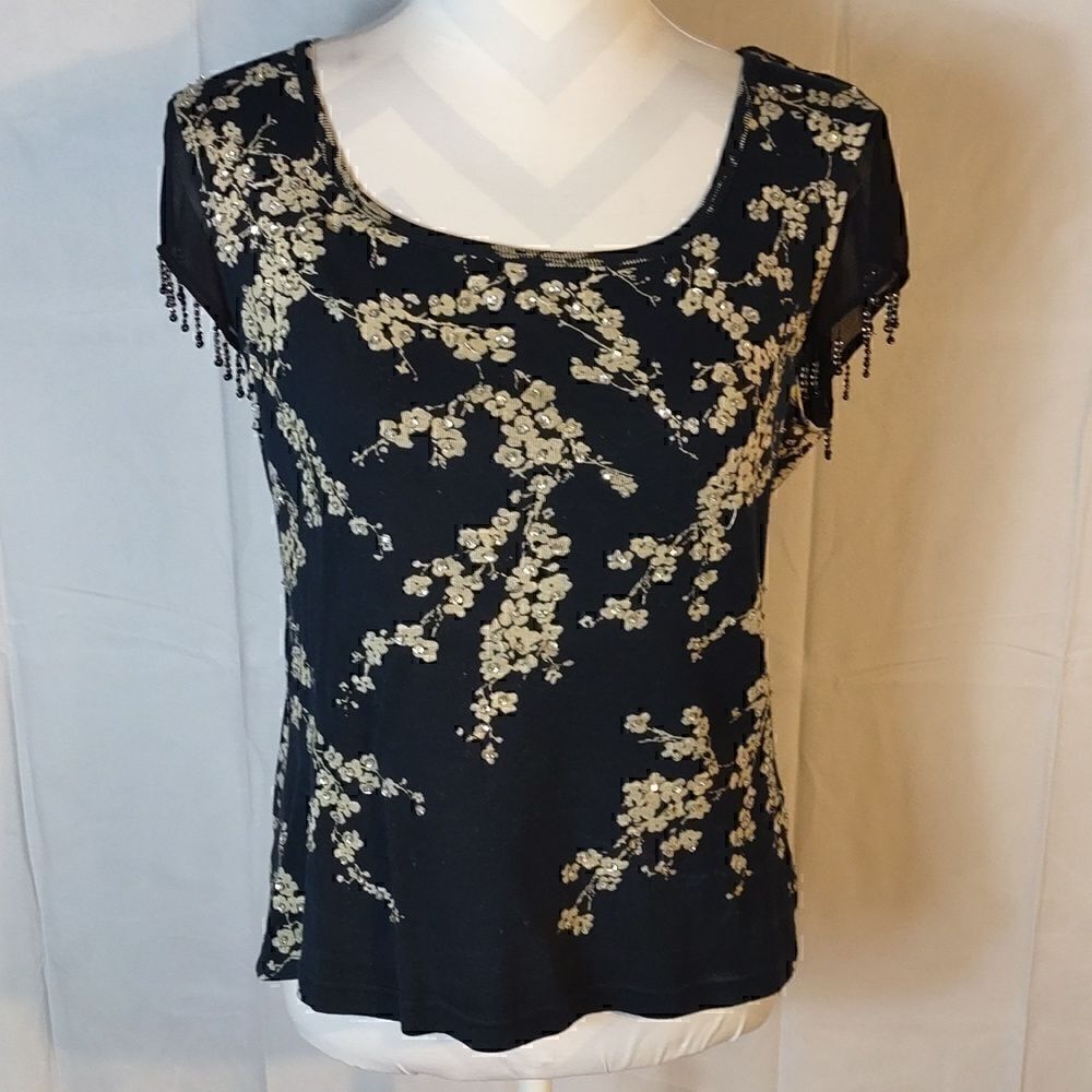 Forbidden Sequin & Beaded Women's Tee